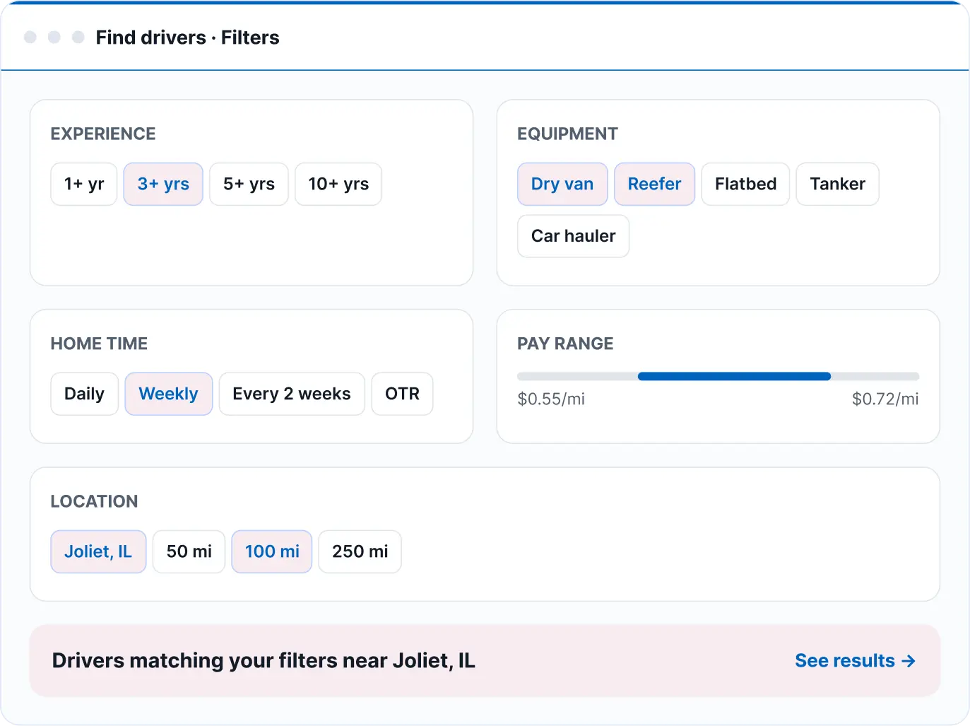 Filter for the driver you need